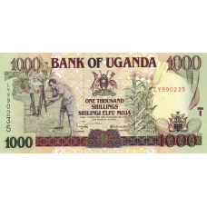 P39Aa Uganda - 1000 Shillings Year 2001
